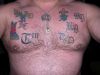 multi tats on chest